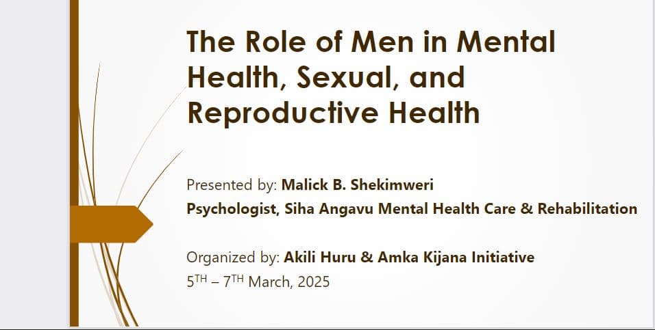 The Role of Men in Mental Health, Sexual, and Reproductive Health